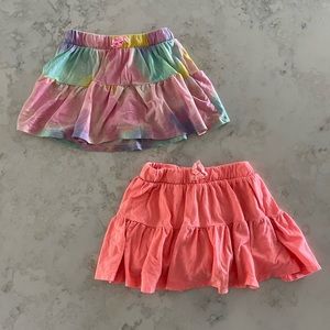Bundle of skorts: Multicolor tie dye, neon pink